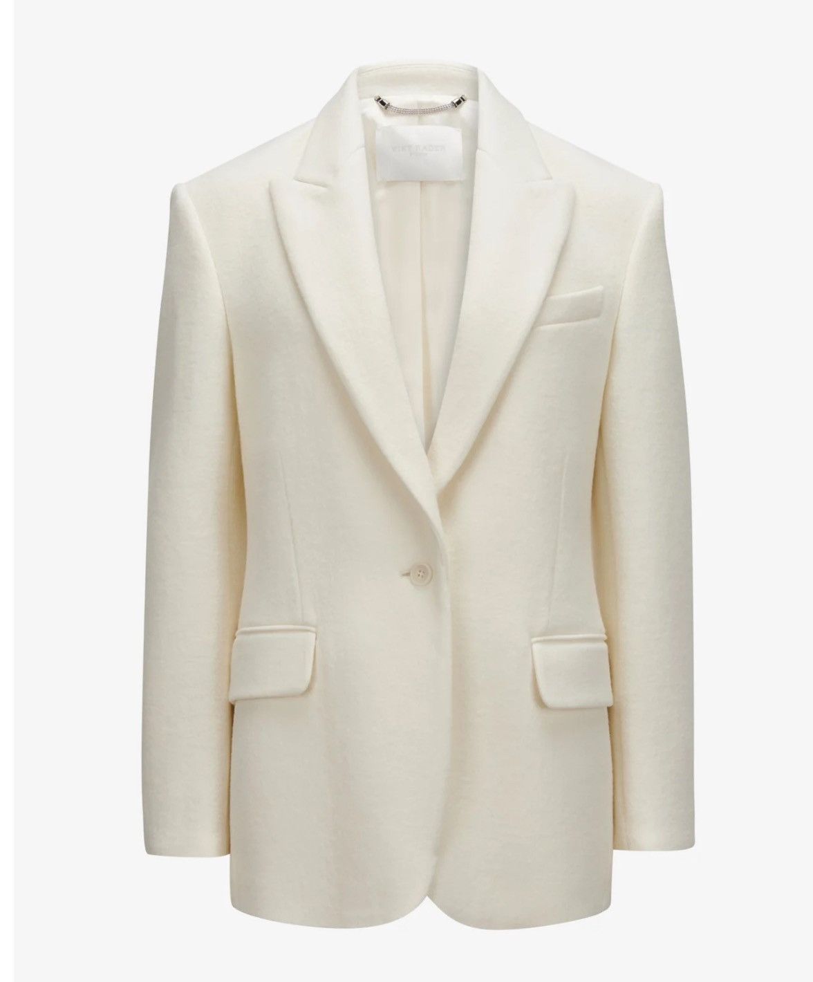 Designer Viky Rader Cream Wool Blazer Size M / US 6-8 / IT 42-44 - 1 Thumbnail