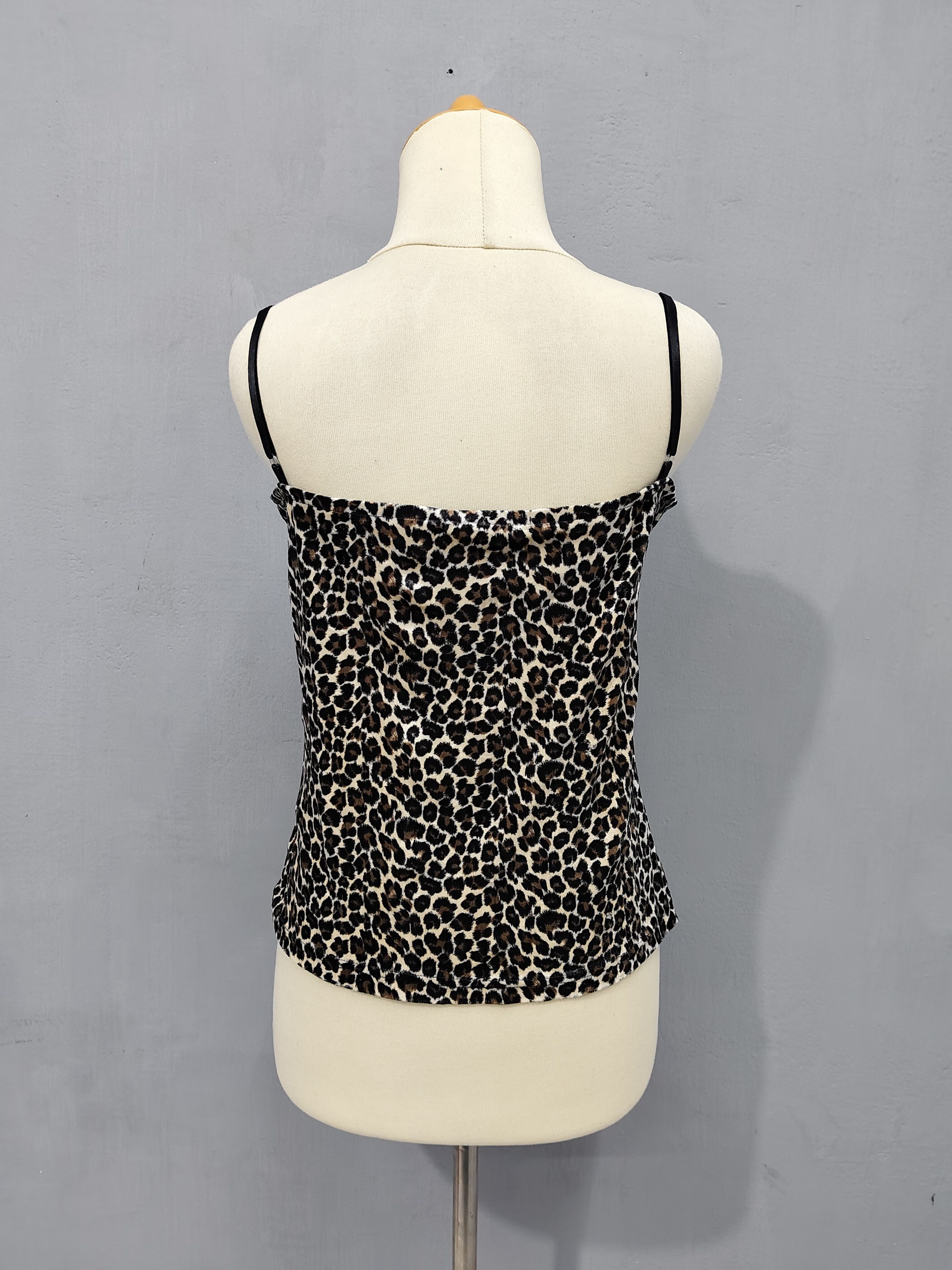 Japanese Brand ALBUM🇯🇵 Glam Rock Leopard Print Lace Trim Babydoll Size M / US 6-8 / IT 42-44 - 4 Thumbnail