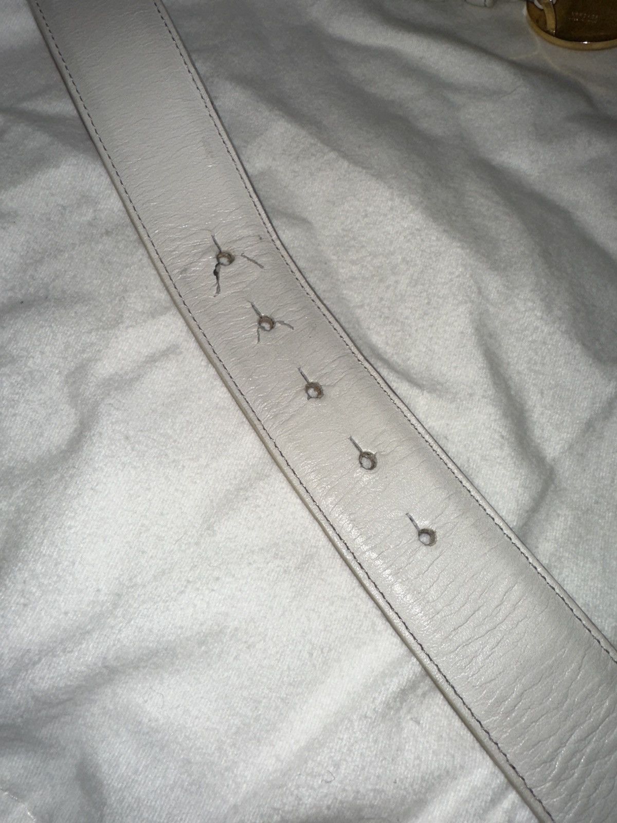 Versace Medusa Leather Belt White Size 40 - 3 Thumbnail