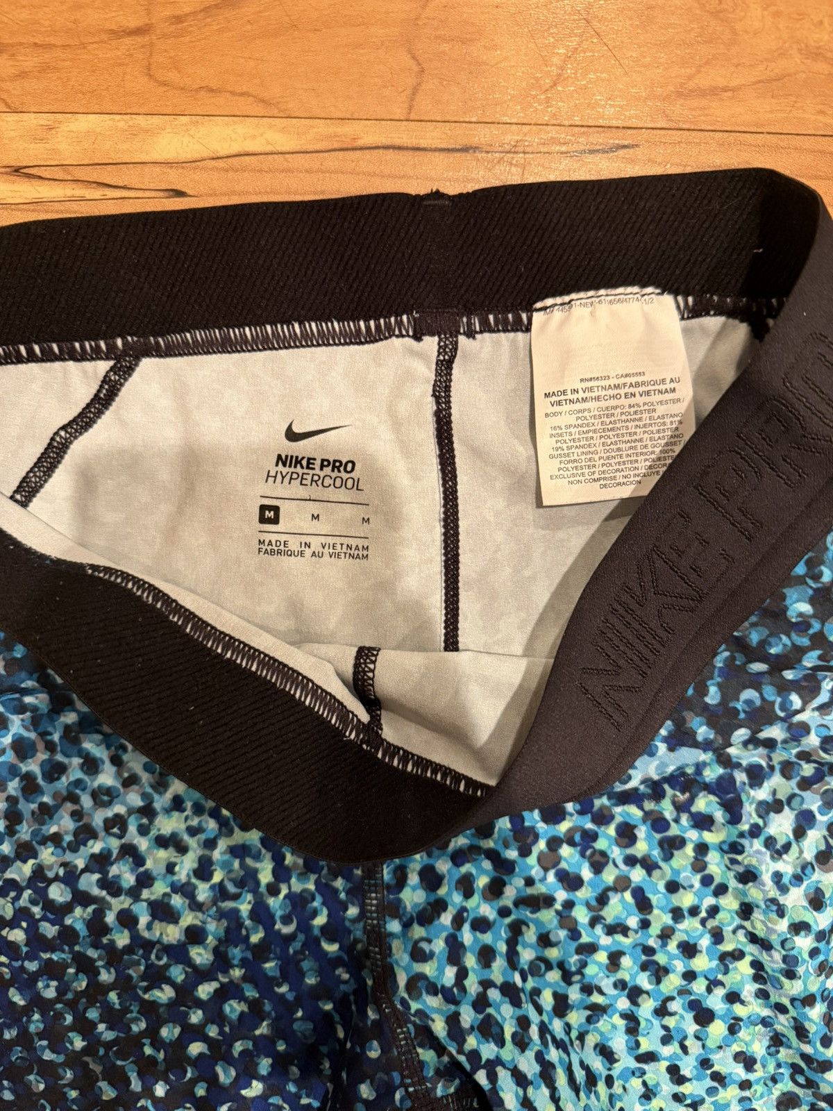 Nike Nike Pro Hypercool Blue & Black Printed - Size Medium Size 30" / US 8 / IT 44 - 3 Thumbnail