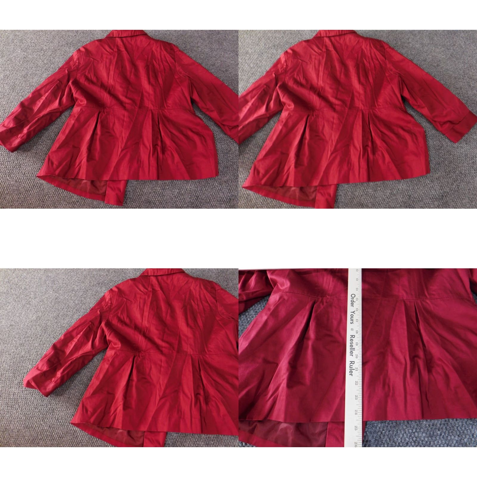 Apt. 9 Apt. 9 Jacket Womens Trench Coat Red 16 Button Collar Knit Cotton Solid Long Sleeve Mid-Length Regular Size Size XXL / US 16-18 / IT 52-54 - 8 Thumbnail