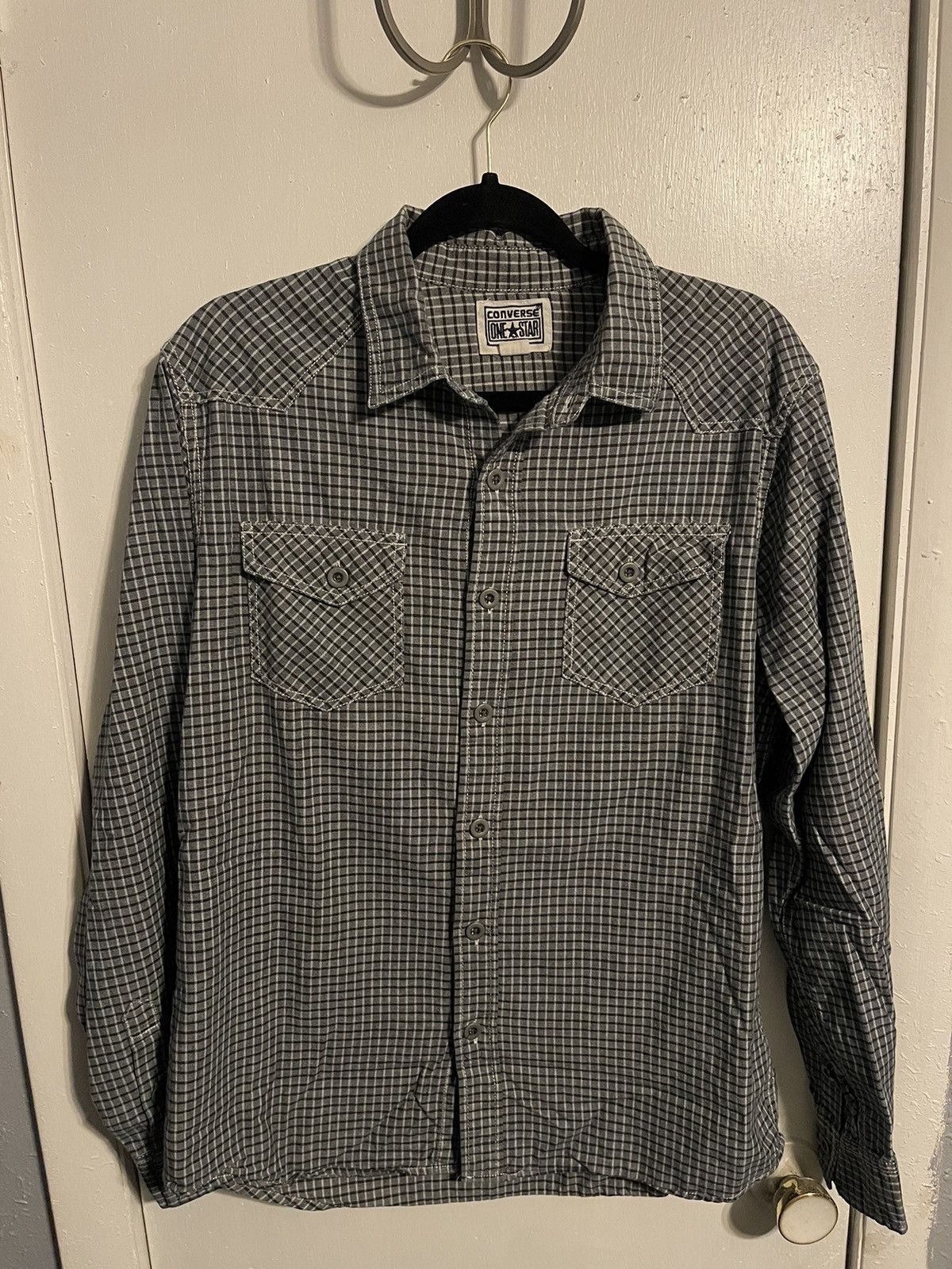 Converse Vintage Converse Plaid Metallic Button Up Tee Size US M / EU 48-50 / 2 - 1 Thumbnail