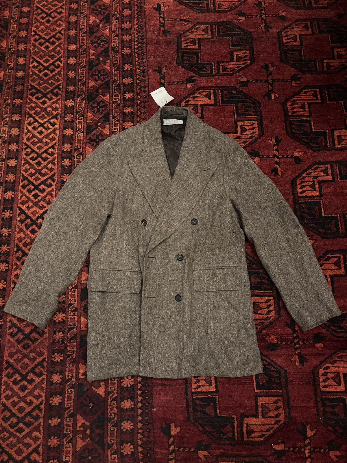 Our Legacy Our Legacy Sharp DB Blazer - Tobacco Delave Linen Size 50R - 4 Thumbnail