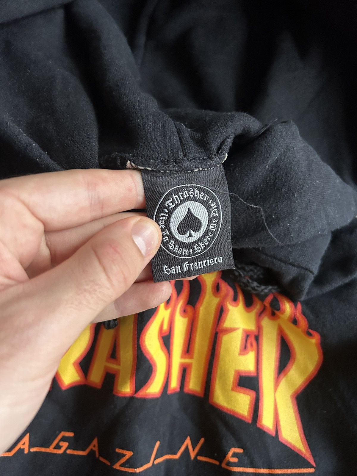 Thrasher Vintage Thrasher Flame Print Thrashed Baggy Hoodie Size S Size US S / EU 44-46 / 1 - 8 Thumbnail