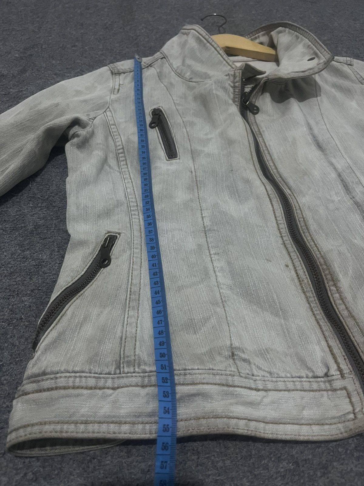 Comme Ca Ism COMME CA ISM Washed Grey Denim Rider Jacket Moto Size US M / EU 48-50 / 2 - 7 Thumbnail