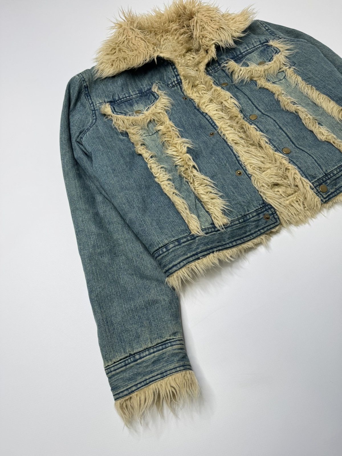 Vintage Vintage avant garde fur denim jacket if6was9 l.g.b. hysteric Size US S / EU 44-46 / 1 - 4 Thumbnail
