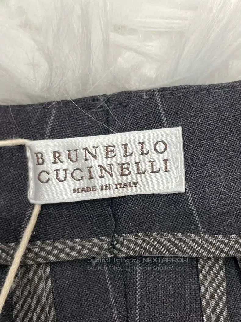 Brunello Cucinelli Brunello Cucinelli Black Grey Striped Wool Long Trousers Size 28" / US 6 / IT 42 - 3 Thumbnail