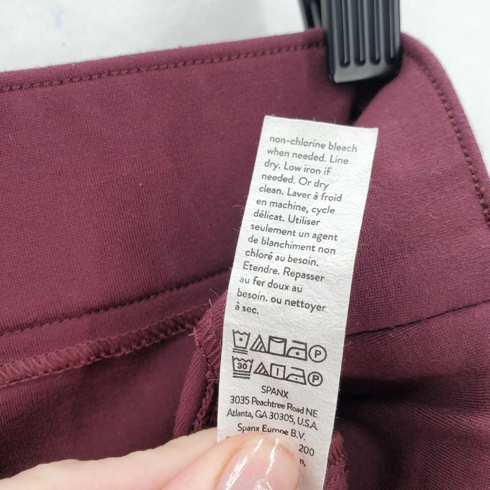 Spanx Spanx Pants Womens Large Burgundy Ponte Knit Pull On Ankle Skinny Back Pockets Size 36" / US 14 / IT 50 - 7 Thumbnail