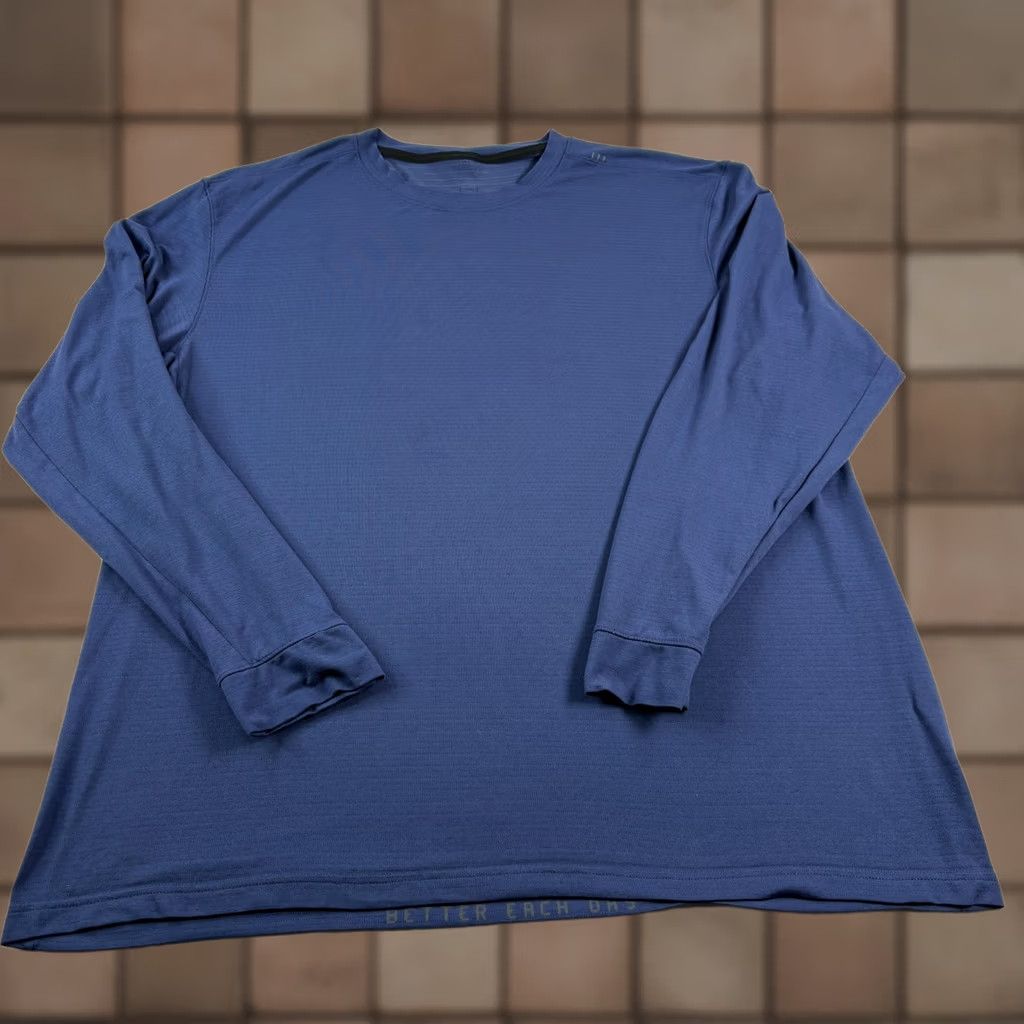 Lululemon Lululemon Drysense Shirt Mens 2XL Blue Long Sleeve Gym Performance Athleisure Shirt Size US XXL / EU 58 / 5 - 1 Thumbnail