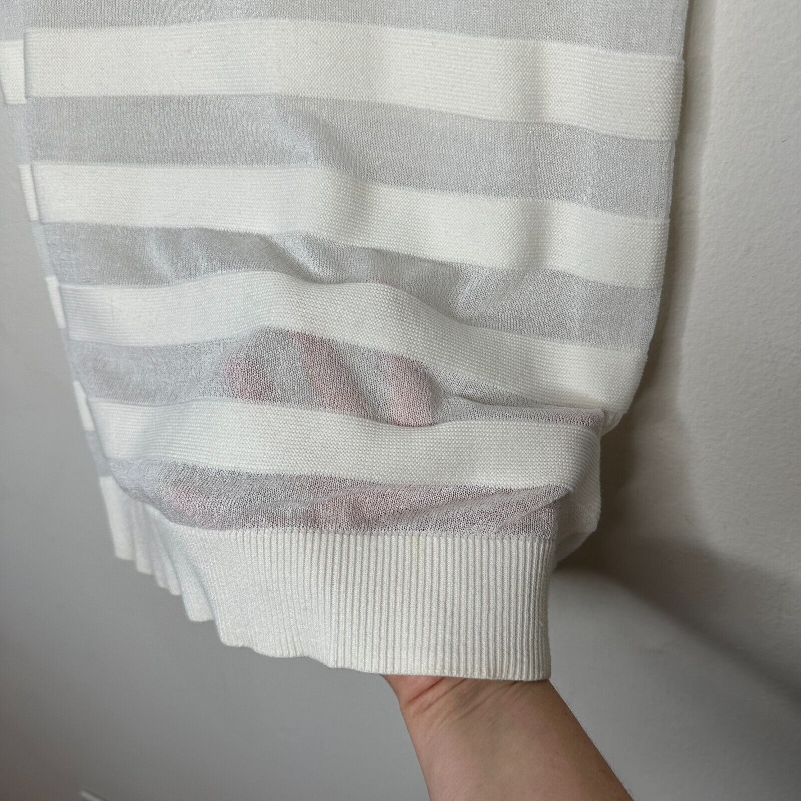 Michael Kors NWT Michael Kors Cream Sheer Stripes Scoop Neck Tank Top SM Size S / US 4 / IT 40 - 3 Thumbnail