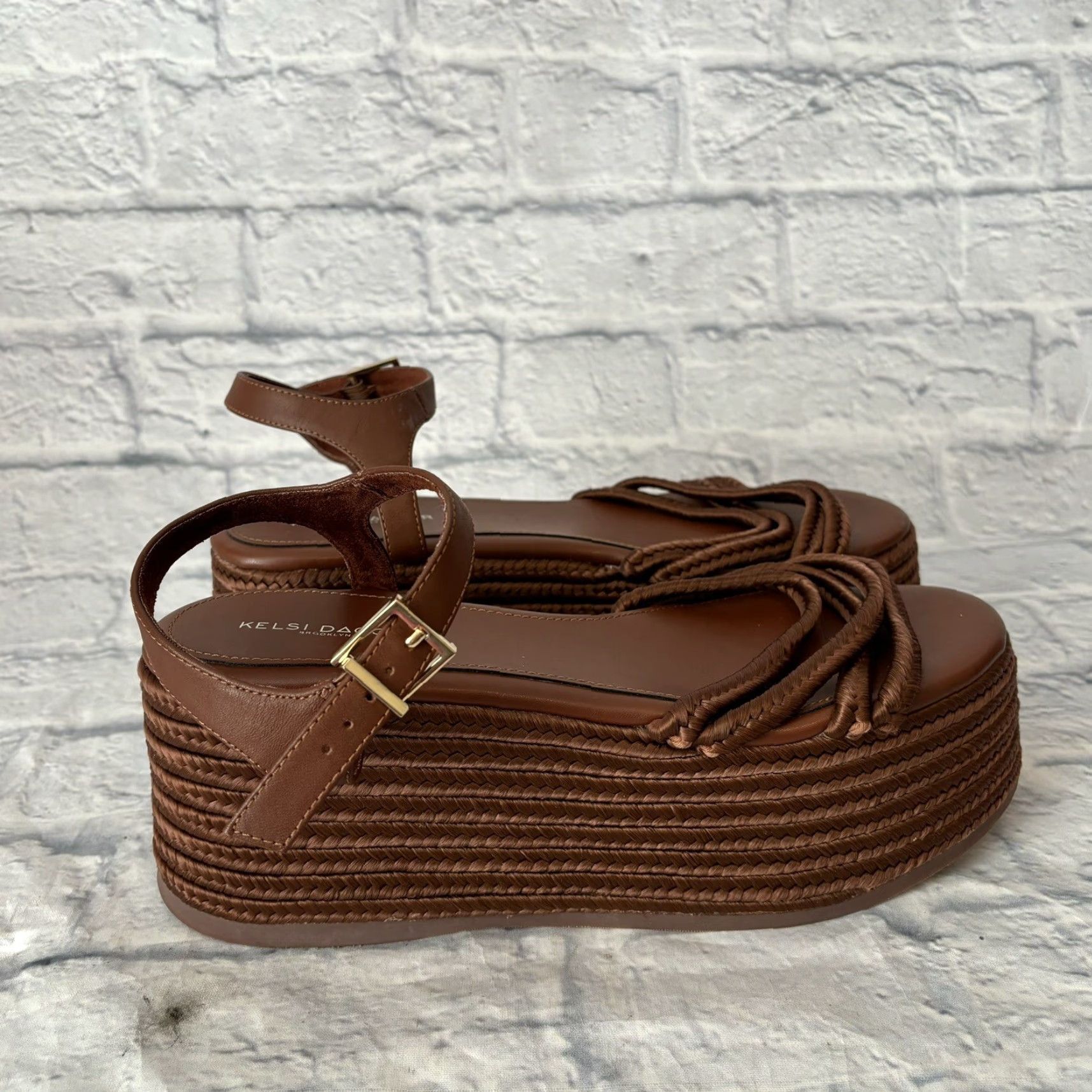 Vintage Kelsi Dagger Brooklyn Mend Platform Wedge Sandal/Heels Women’s Size 11 Brown Leather Buckle Platform & Wedge Sandal Womens Size 11 Size US 9 / IT 39 - 2 Thumbnail