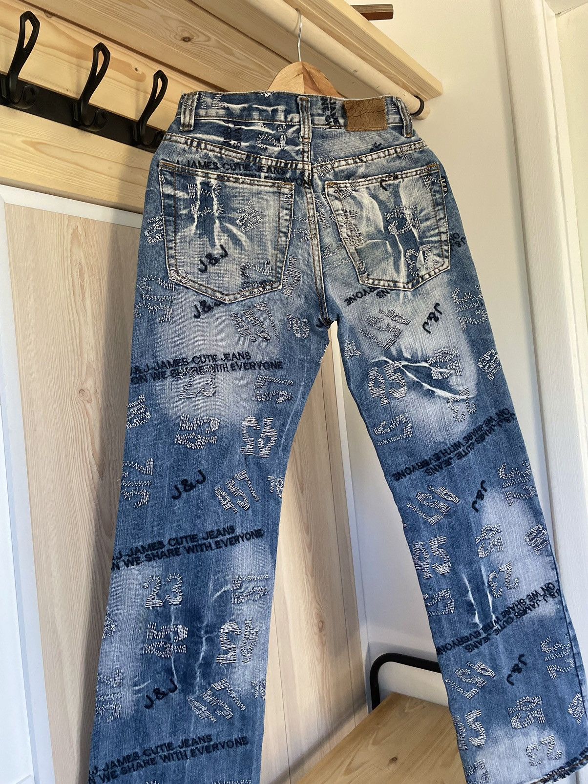 Japanese Brand × Vintage Crazy Vintage Y2K Archive Avant Garde Blue Denim Jeans Size US 30 / EU 46 - 16 Thumbnail