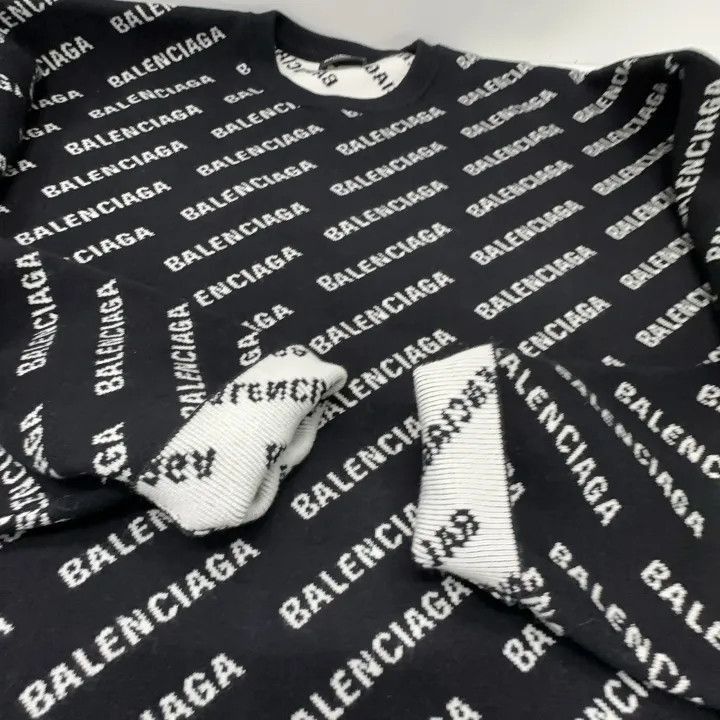 Balenciaga Balenciaga Balenciaga Black Logo Loose Fit Sweater -2507 Size US M / EU 48-50 / 2 - 9 Thumbnail