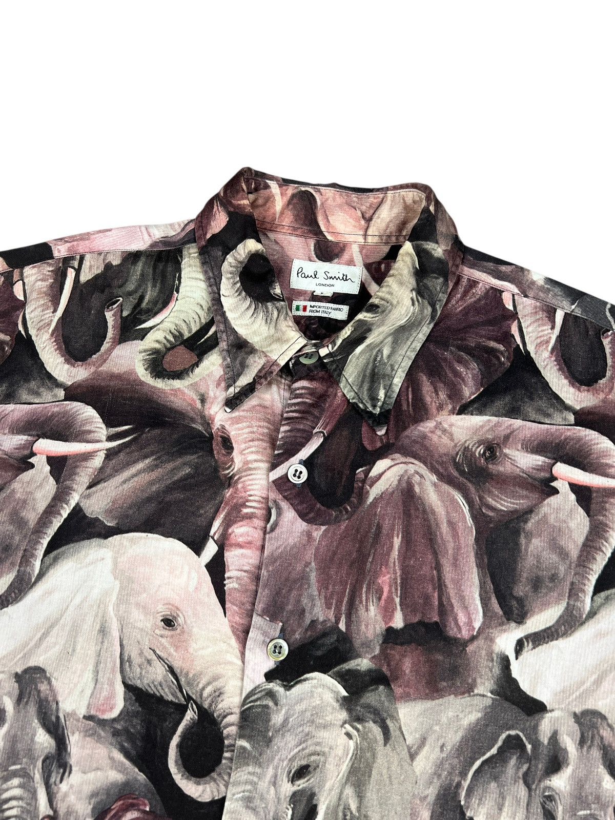 Paul Smith × Vintage 90s Paul Smith Elephant Motif Button Up Shirt Size US L / EU 52-54 / 3 - 3 Thumbnail