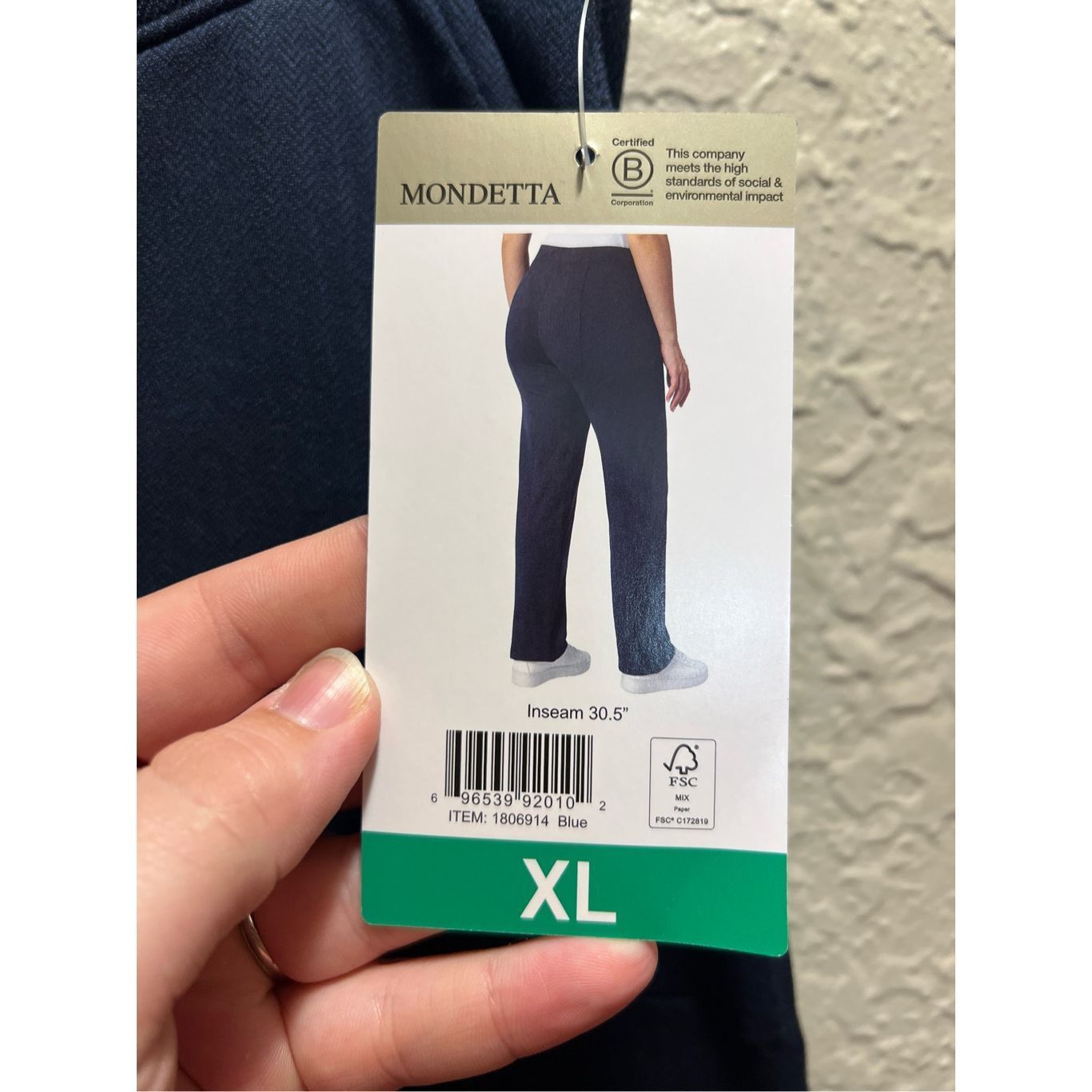 Other Mondetta Blue Herringbone Straight Leg Pants Woman’s XL NEW Size 32" / US 10 / IT 46 - 11 Thumbnail