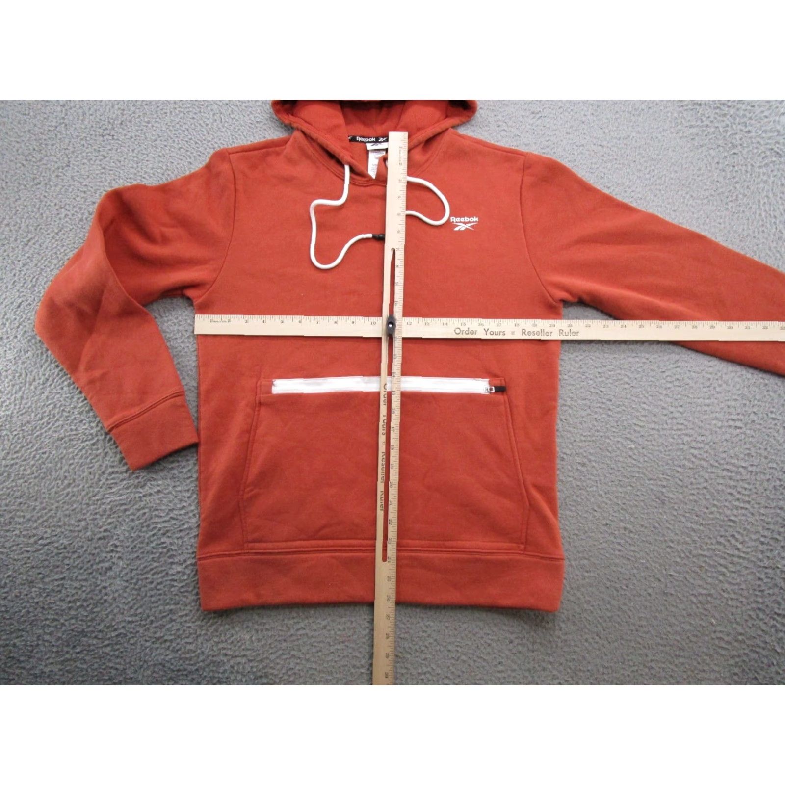 Reebok Reebok Pullover Hoodie Men Size S Orange Kangaroo Pocket Stretch Sweatshirt Size US S / EU 44-46 / 1 - 5 Thumbnail