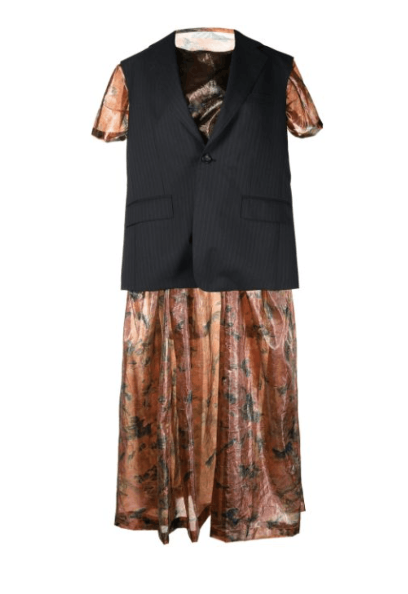 Image of Junya Watanabe Panelled Waistcoat Floral Dress, Women's (Size Small)