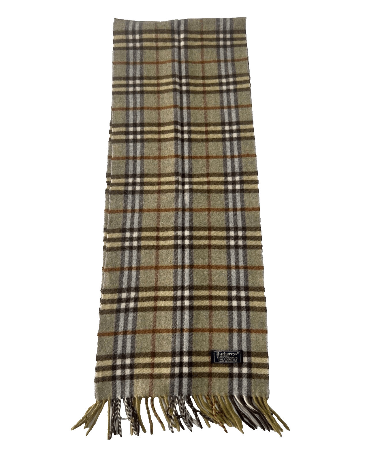 Burberry Burberry's Vintage Check Scarf Green 100% Lambswool Unisex Size ONE SIZE - 4 Thumbnail