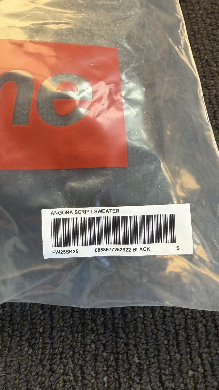 Supreme FW25 SUPREME ANGORA SCRIPT SWEATER (BLACK) (S) Size US S / EU 44-46 / 1 - 3 Thumbnail