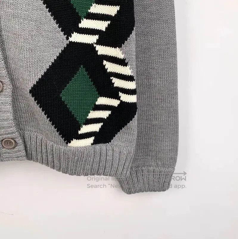 Miu Miu Miu Miu Gray Cardigan with Diamond Pattern . Size M / US 6-8 / IT 42-44 - 4 Thumbnail