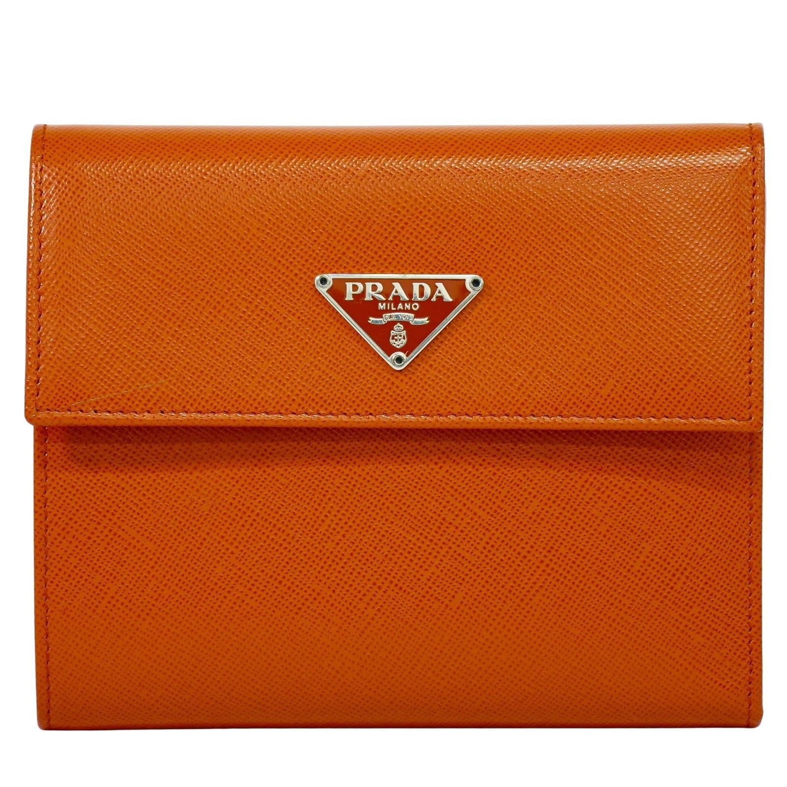 Prada Prada Trifold Compact Wallet Saffiano Leather Size ONE SIZE - 1 Thumbnail