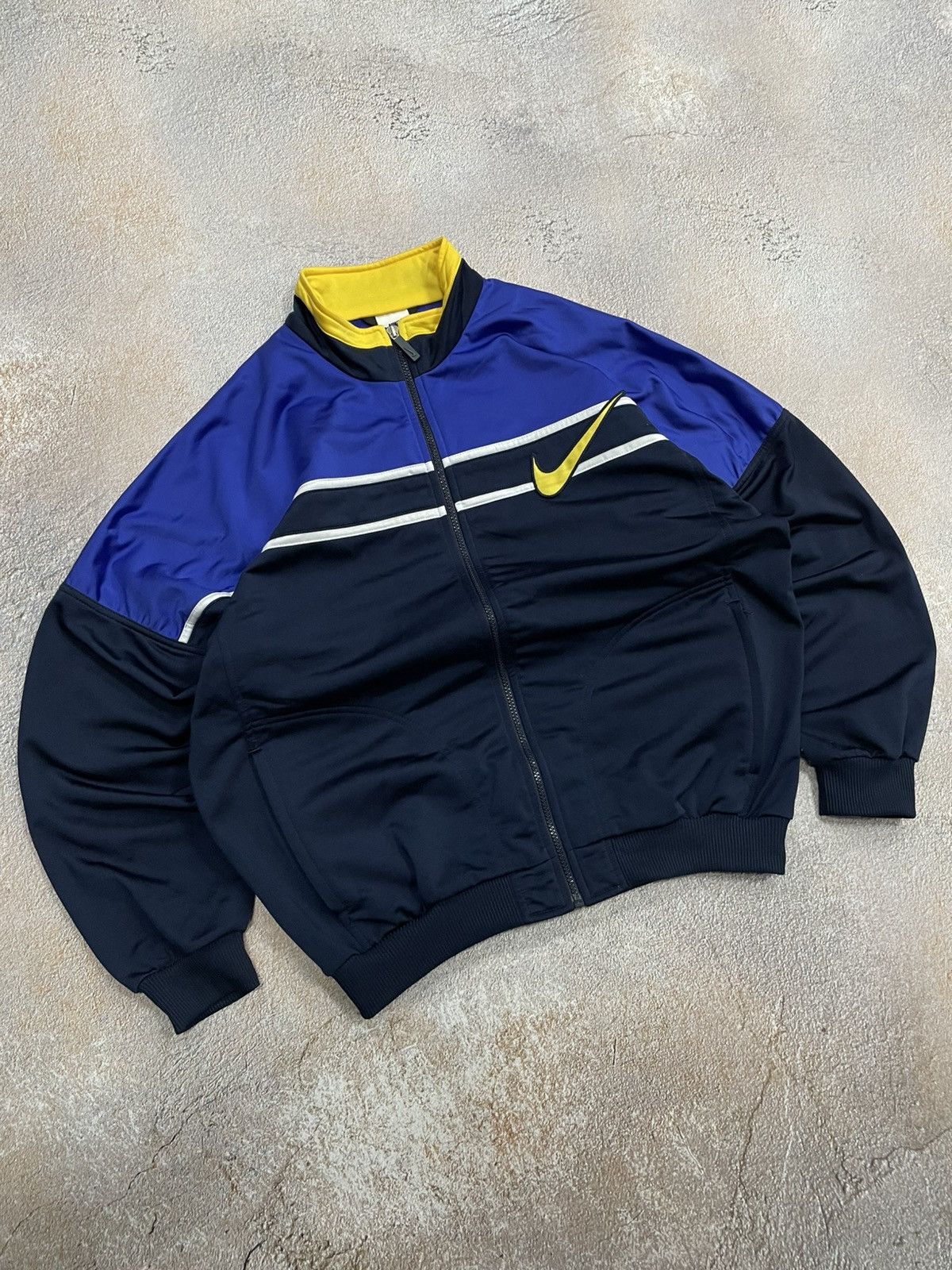Nike Vintage Nike Big Swoosh Cotton Track Jacket Size US M / EU 48-50 / 2 - 1 Thumbnail