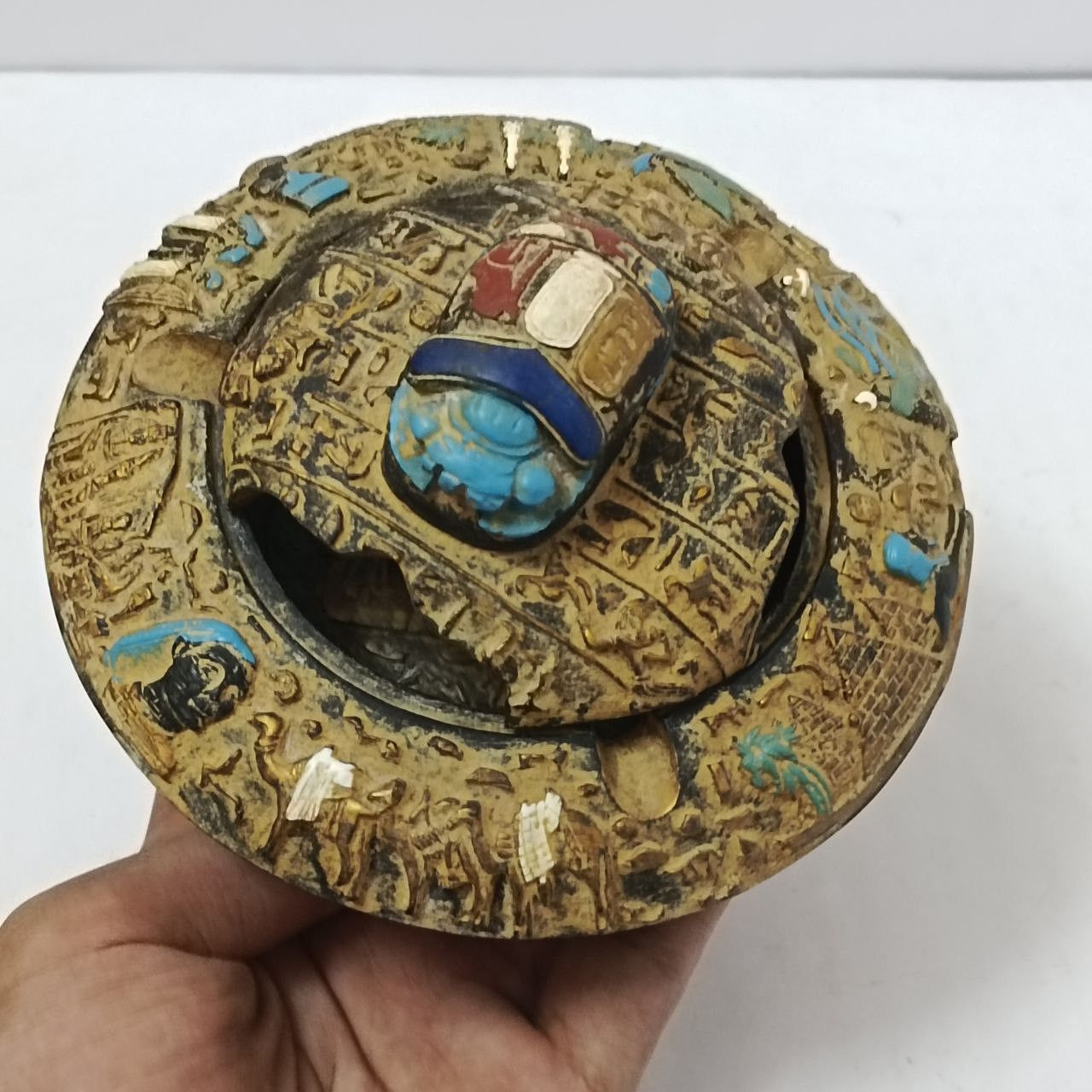 Handmade Egyptian pharaonic ashtray with engraved ancient symbols Size ONE SIZE - 6 Thumbnail