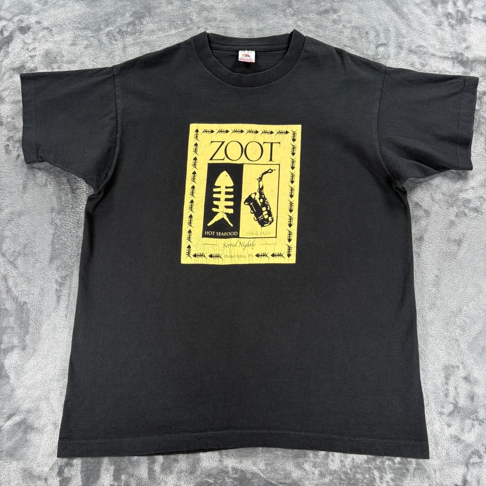 Fruit Of The Loom Vintage ZOOT Hot Seafood Cool Jazz T Shirt XL 90s Made in US Size US XL / EU 56 / 4 - 1 Thumbnail