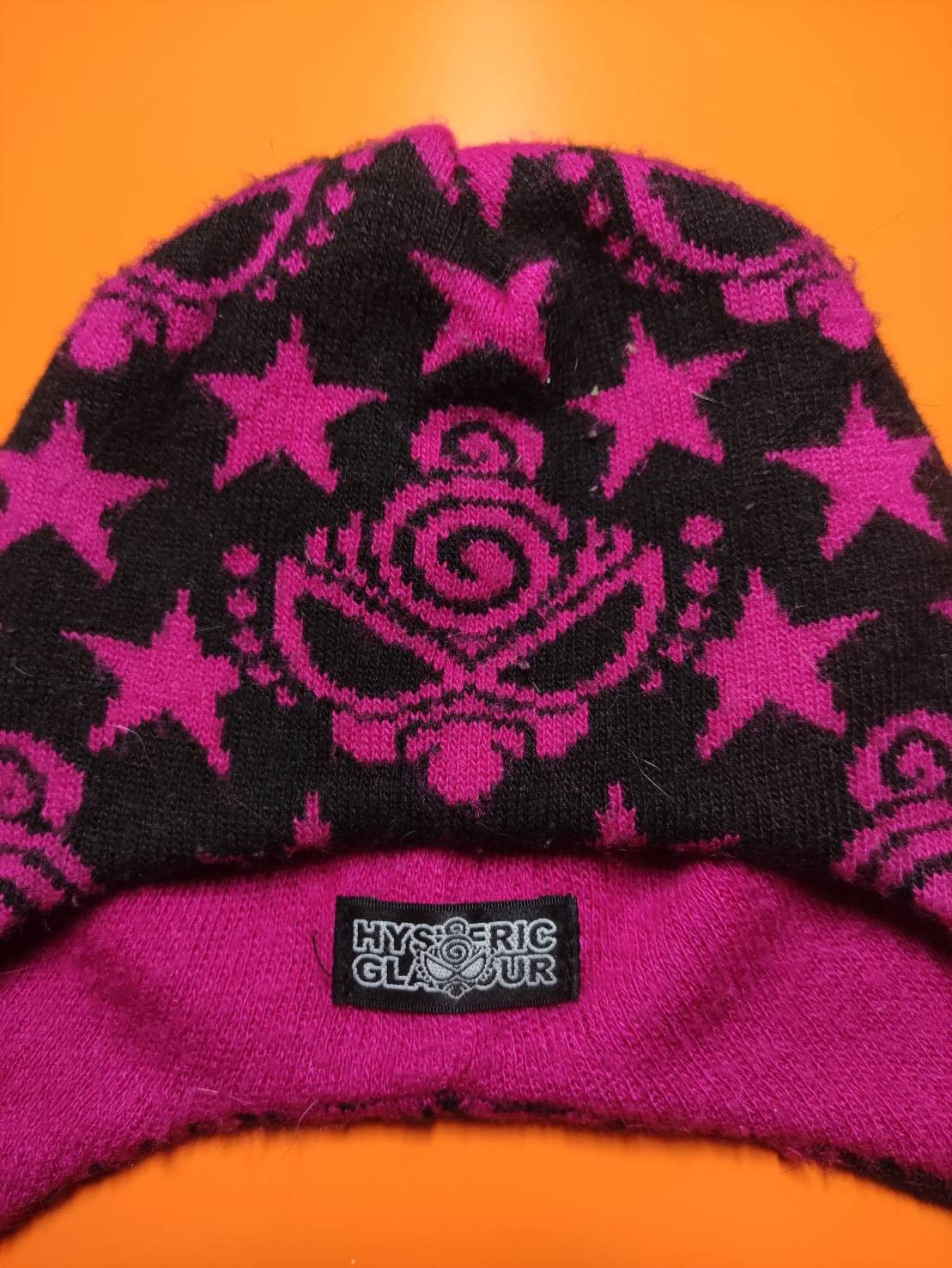 Hysteric Glamour Vtg 00's Hysteric Glamour Black Pink Beanie Size ONE SIZE - 3 Thumbnail