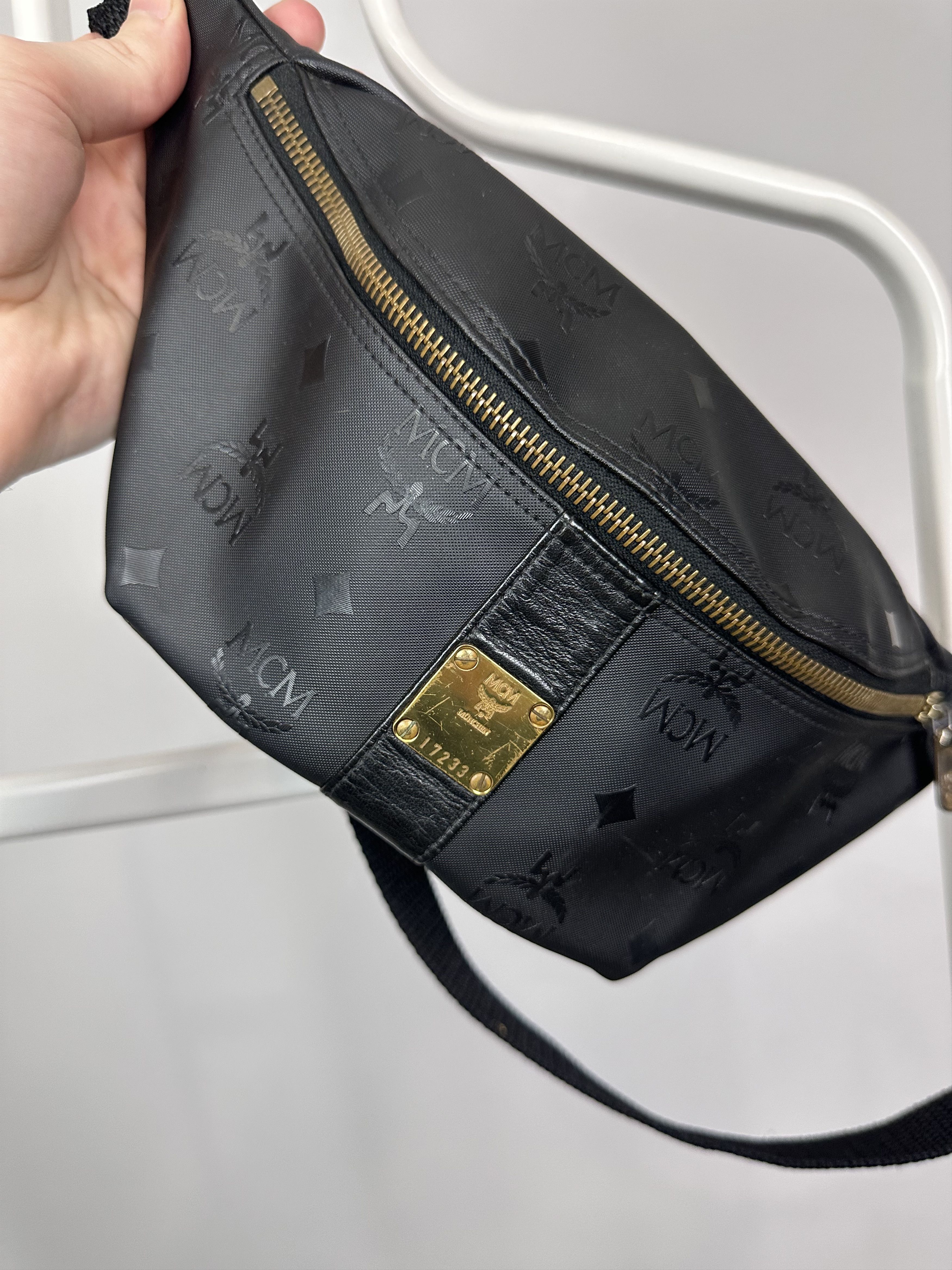 MCM Mcm waist bag multilogo black logo belt Size ONE SIZE - 2 Thumbnail