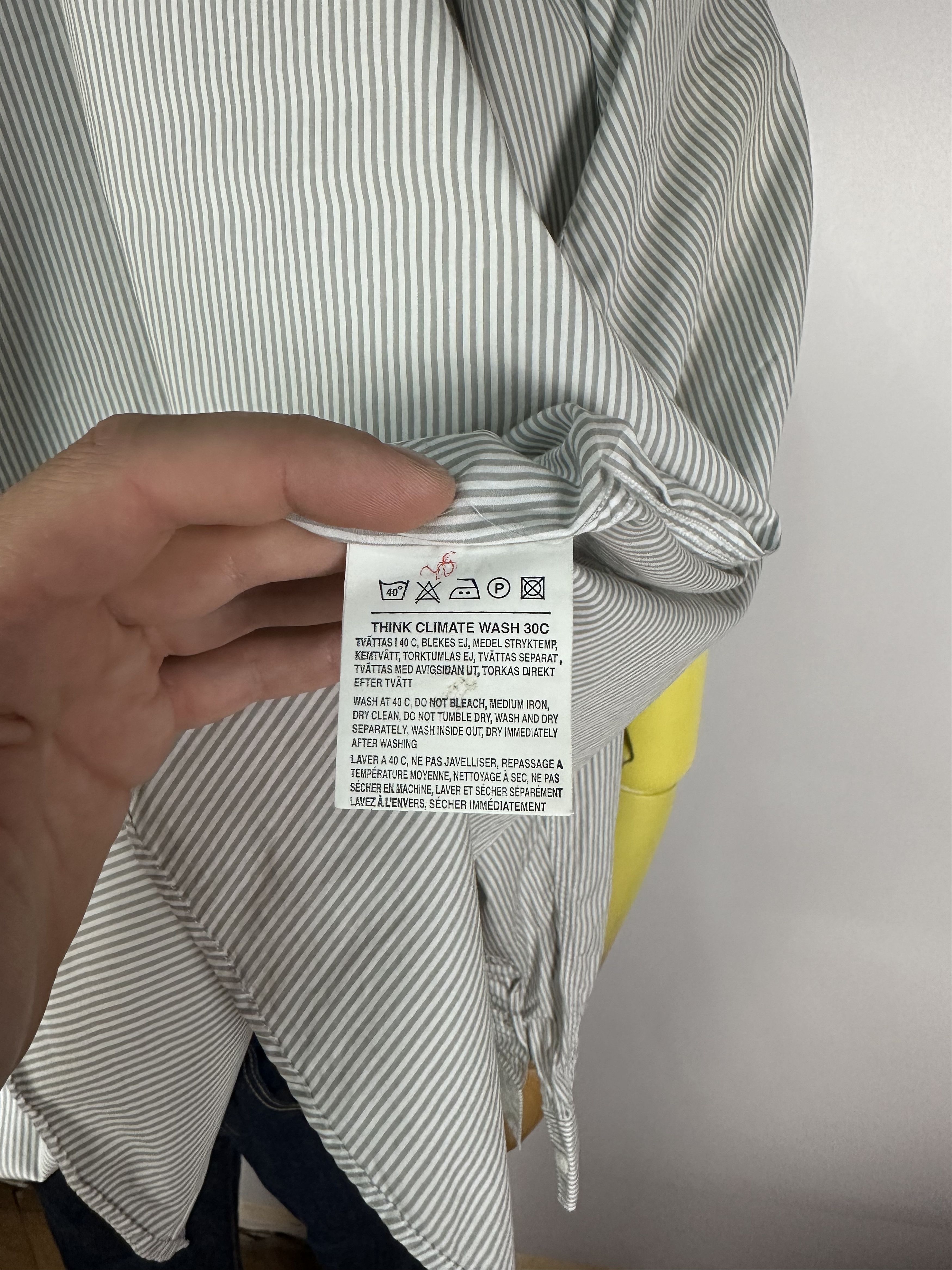 Acne Studios Acne Slim Stripe 2 Mens Shirt Long Sleeve Gray Size 46 Size US S / EU 44-46 / 1 - 11 Thumbnail