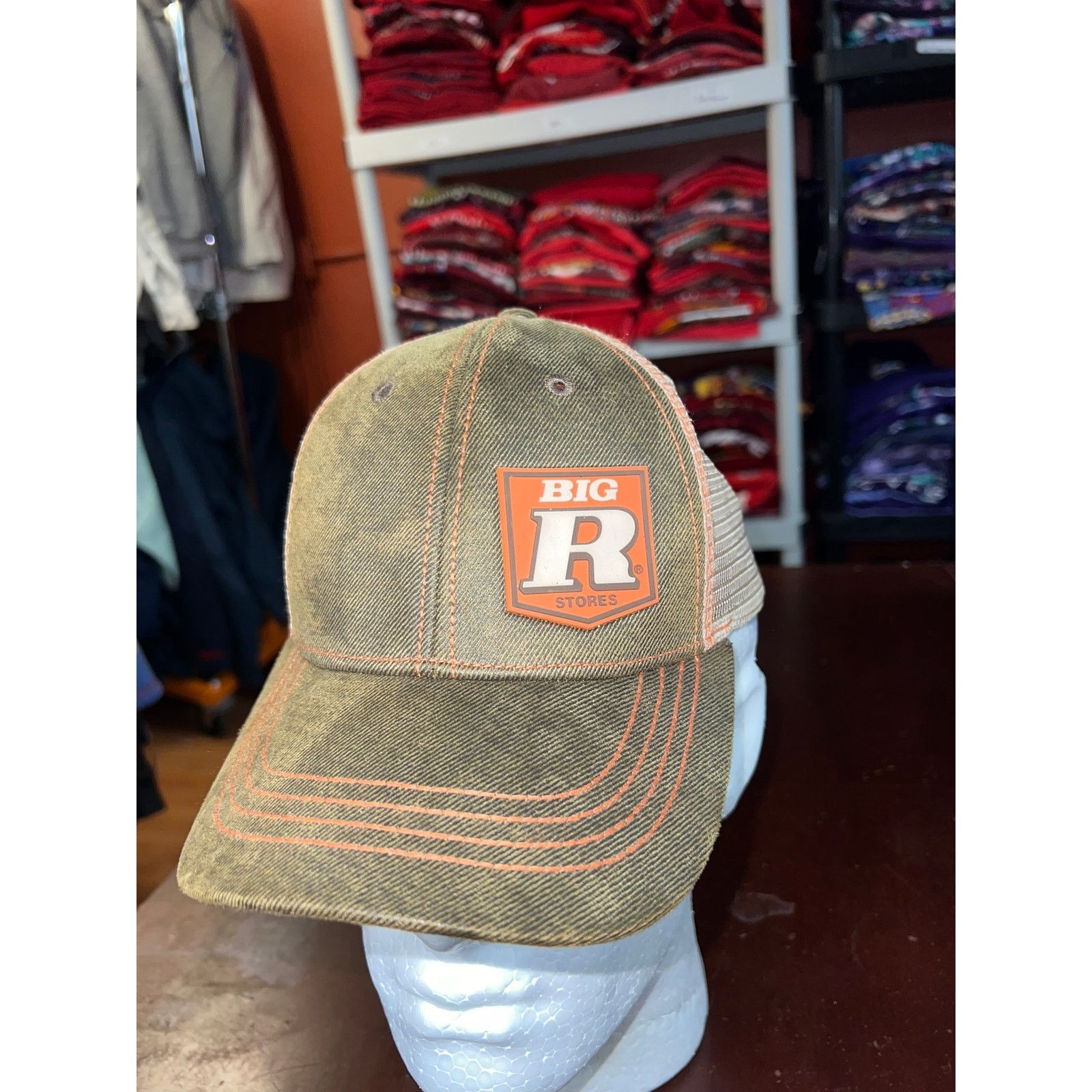 Vintage Big R Stores Green Hat Trucker Mesh Style Store Brown Cap Size ONE SIZE - 2 Thumbnail