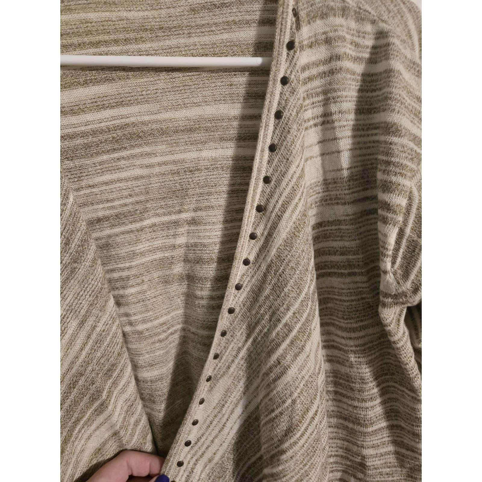 Ellen Tracy Ellen Tracy Striped Studded Open Front Cardigan Sweater M Size M / US 6-8 / IT 42-44 - 4 Thumbnail