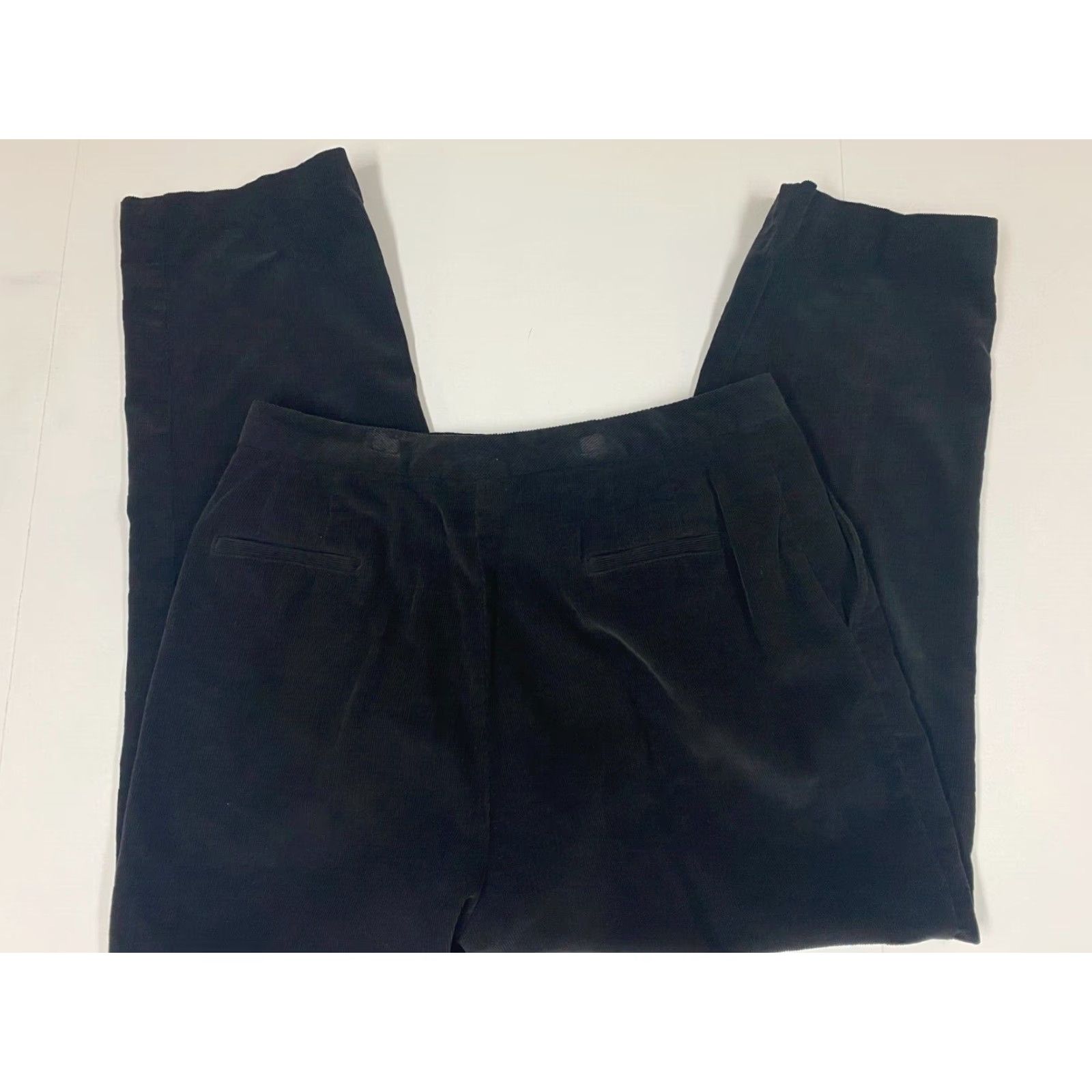 Vintage Kim Rogers Pants Women 12 Black Corduroy Straight Chino Casual Regular Inseam 25 Pockets Mid Rise Size 34" / US 12 / IT 48 - 5 Thumbnail