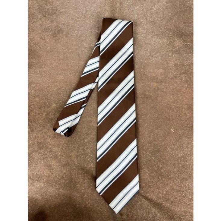 Ermenegildo Zegna Ermenegildo Zegna Striped Silk Tie Diagonal Made in Italy Size ONE SIZE - 4 Thumbnail