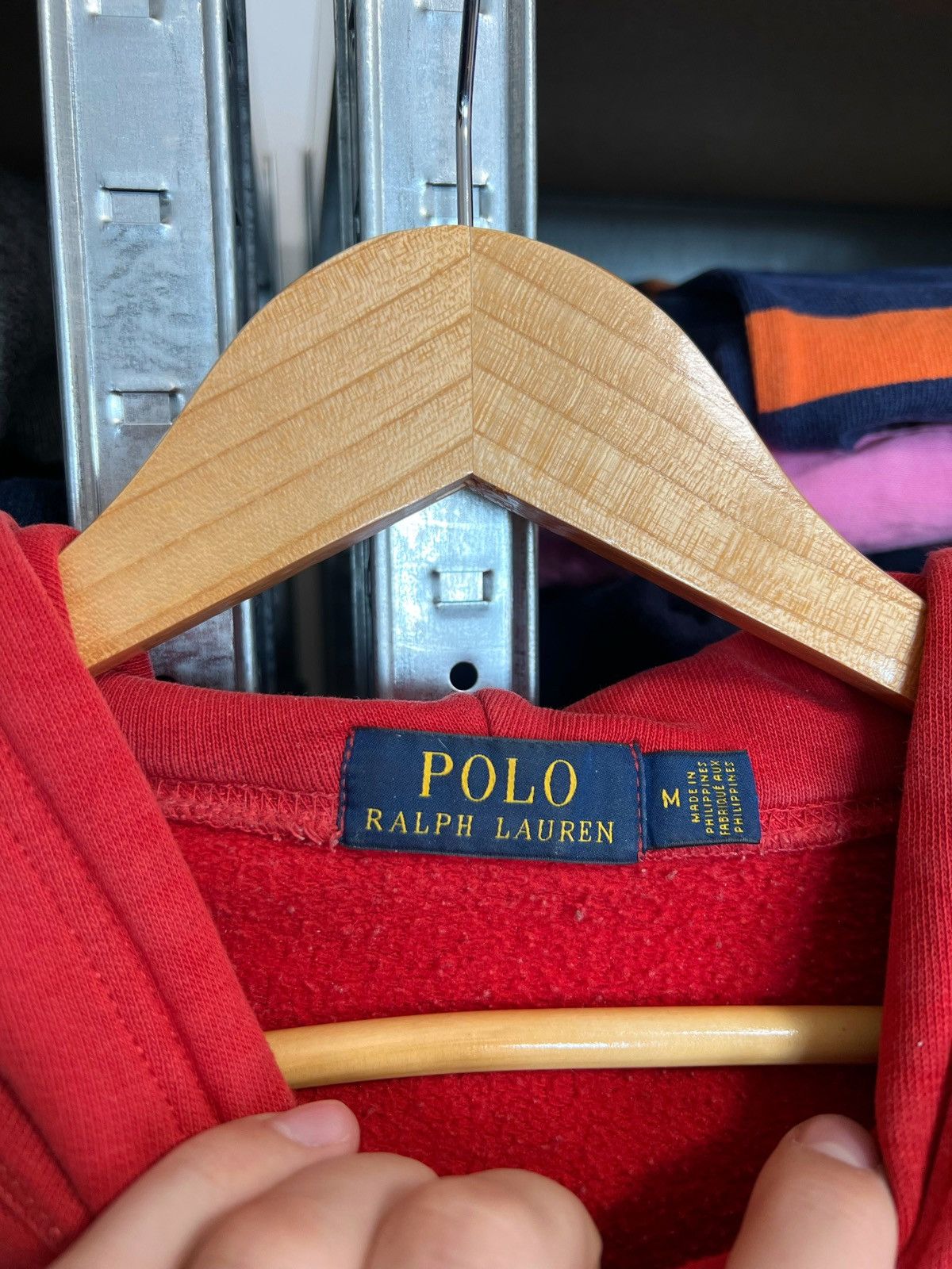 Polo Ralph Lauren × Vintage Vintage Polo Ralph Lauren Big Logo Red Hoodie Size M USA Size US M / EU 48-50 / 2 - 3 Thumbnail