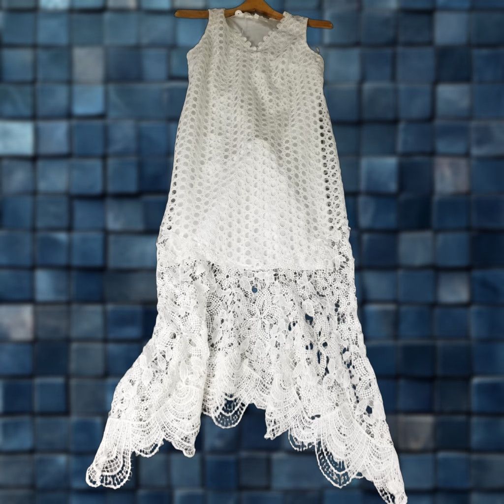 Vintage Vintage Adiva White Floral Lace Crochet Sheer Beach Cover Up Women's Size 4 Size S / US 4 / IT 40 - 1 Thumbnail