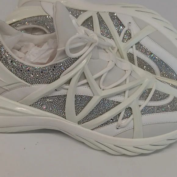 Jimmy Choo Jimmy Choo Cosmos Crystal Embellished Lo Top Sneakers-EU43 Size US 10 / EU 43 - 6 Thumbnail