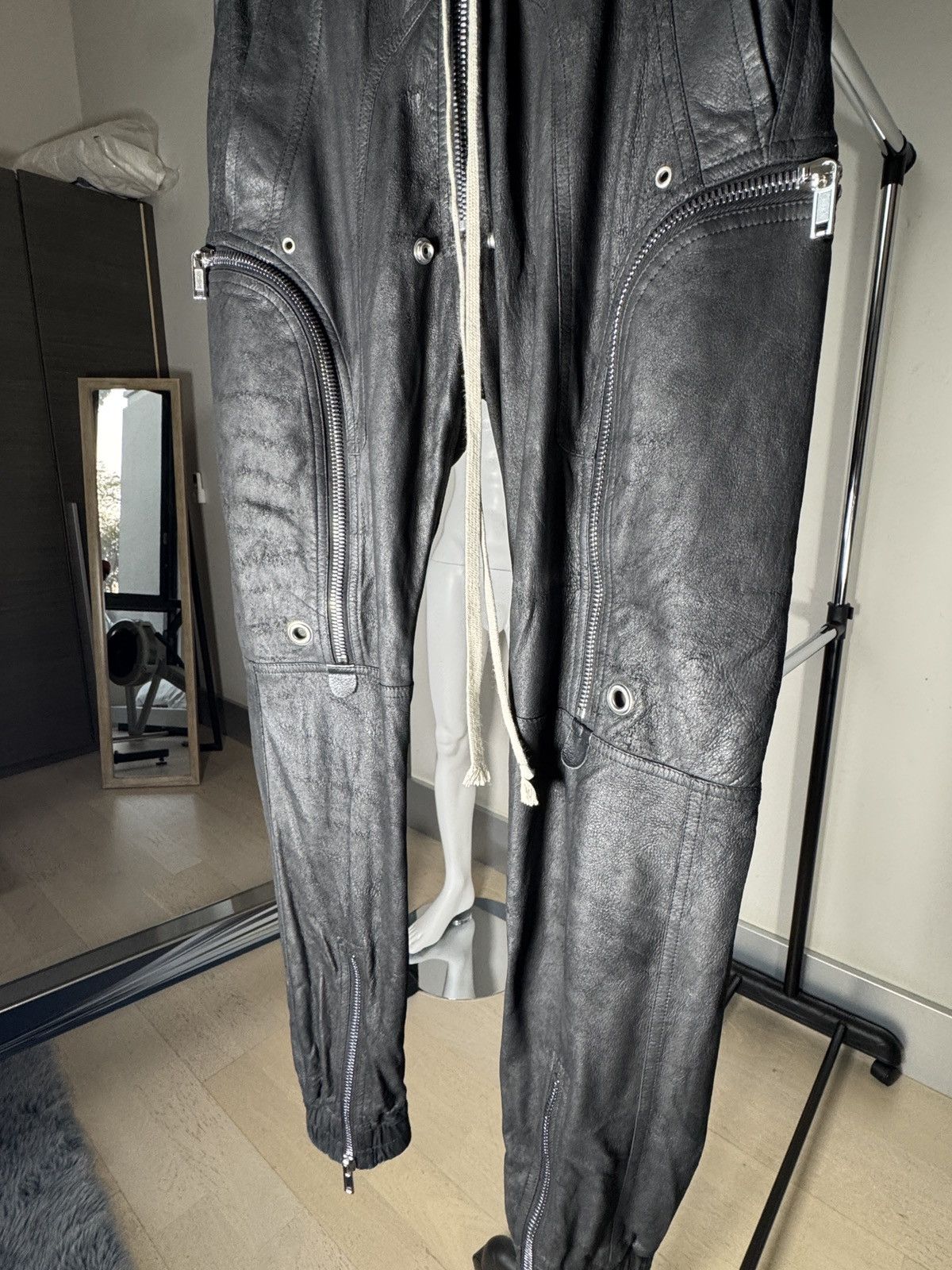 Rick Owens Rick Owens Black Lambskin Cargo Pants Size US 34 / EU 50 - 6 Thumbnail