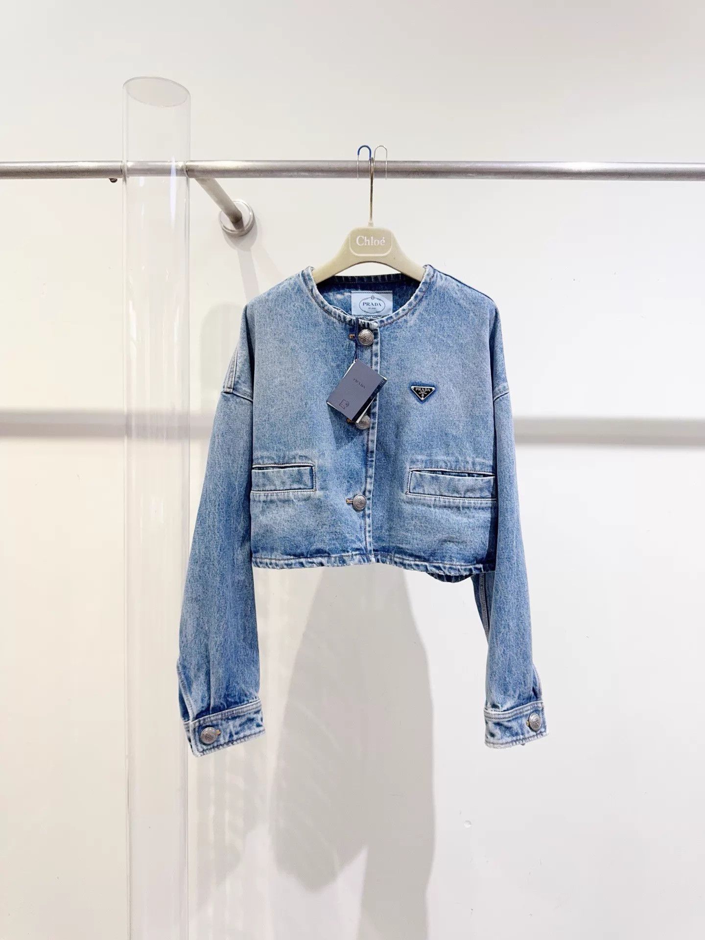 Prada Prada Triangle Logo Denim Jacket EU40 Size S / US 4 / IT 40 - 1 Thumbnail
