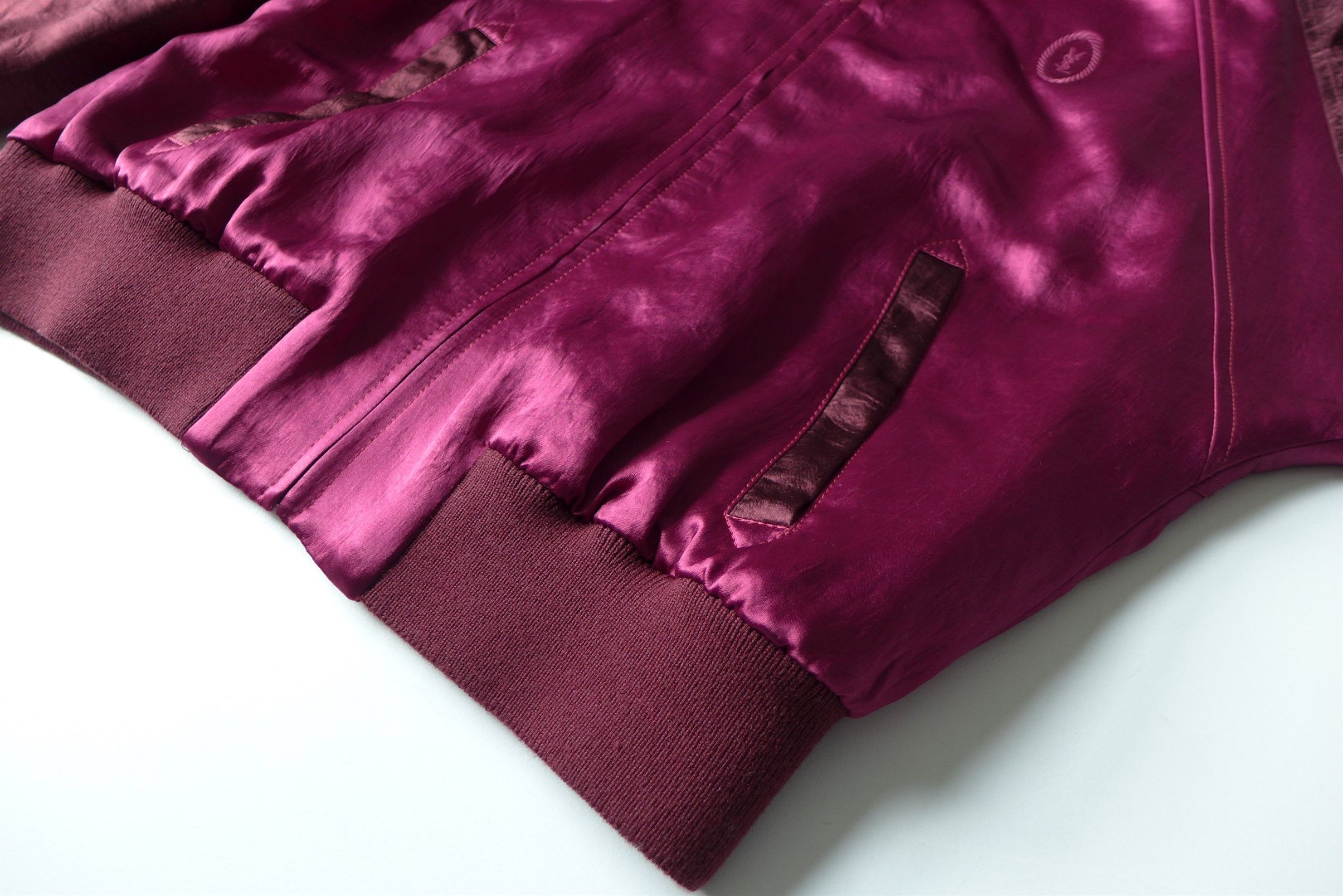 Saint Laurent Paris Size 50 - Saint Laurent Track Jacket - Burgundy Satin Size US M / EU 48-50 / 2 - 9 Thumbnail