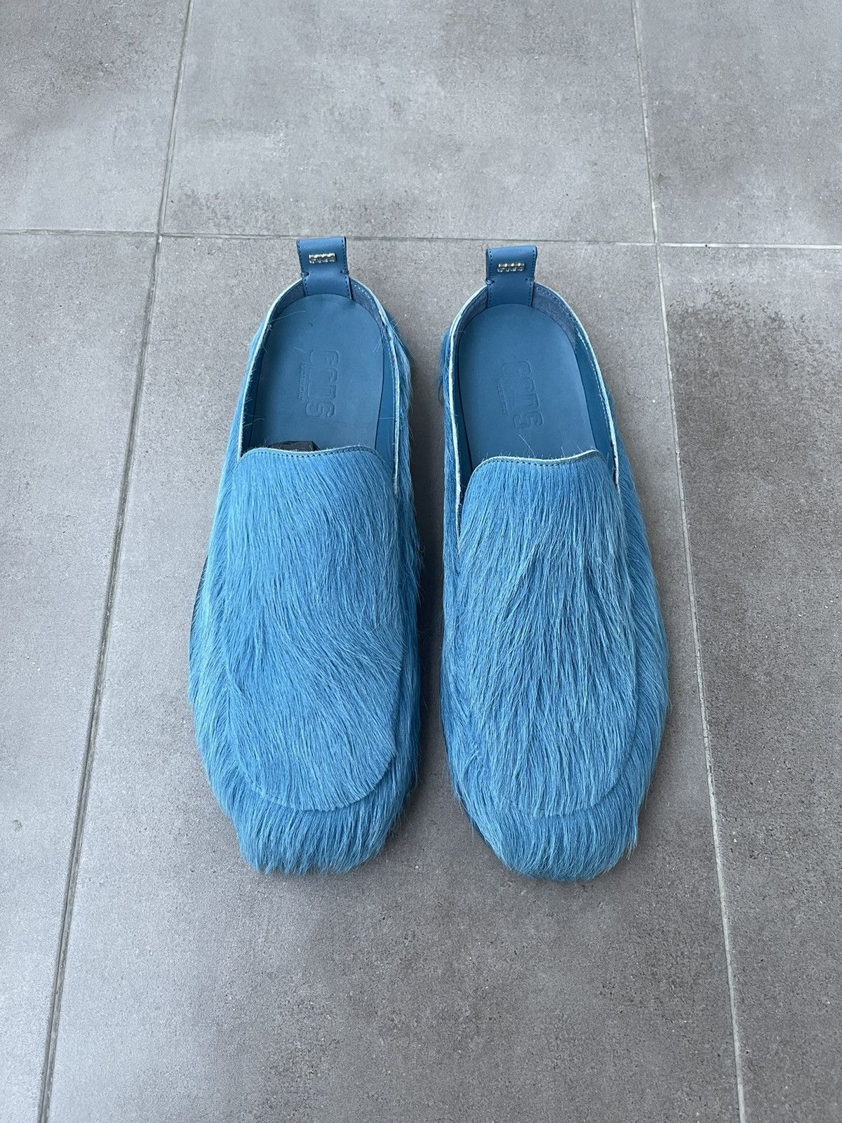 GCDS × Marni !DS! SS23 GCDS Fussbet Calf Hair Blue Cavallino Mules Clogs Size US 10 / EU 43 - 2 Thumbnail