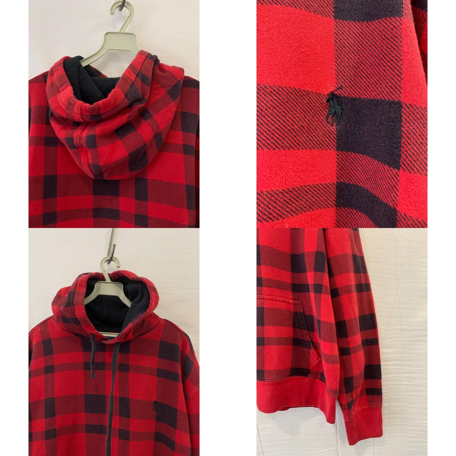 Polo Ralph Lauren Polo Ralph Lauren Plaid Hoodie Men L Black Buffalo Check Pullover Hooded Sweatshirt Size US L / EU 52-54 / 3 - 8 Thumbnail