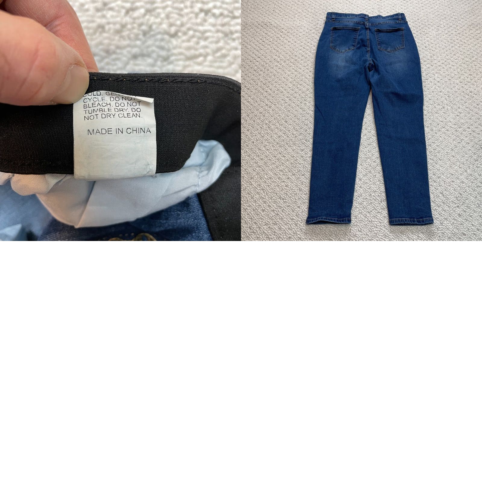 Shein Shein Jeans Womens XL Curve Blue Denim Dark Wash High Rise Leg Zip 31x26 Size 40" / US 18 - 8 Thumbnail