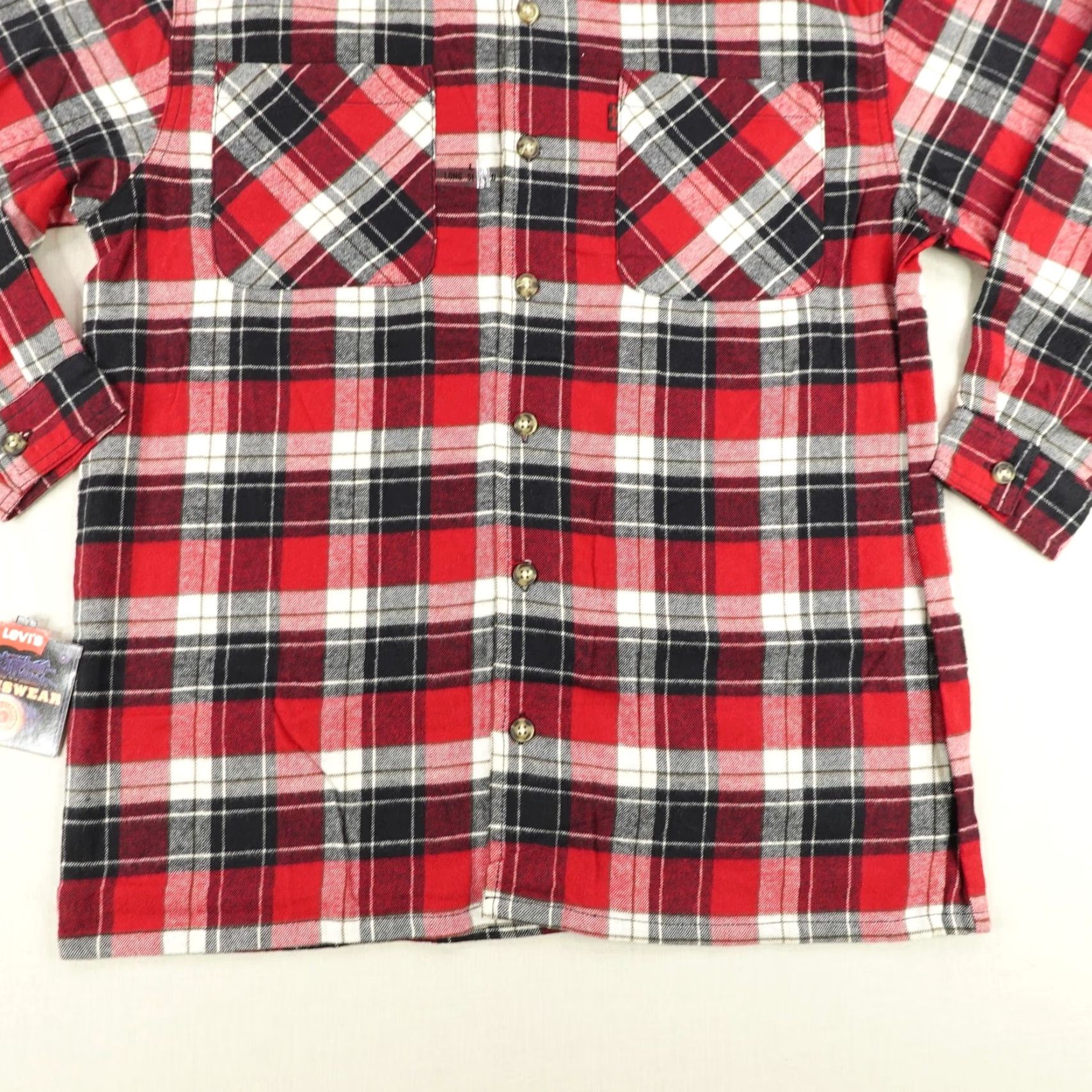 Levi's VINTAGE Levi's Flannel Shirt Men Large Red Black White Plaid 90s Outdoor All Seasons Size US L / EU 52-54 / 3 - 3 Thumbnail