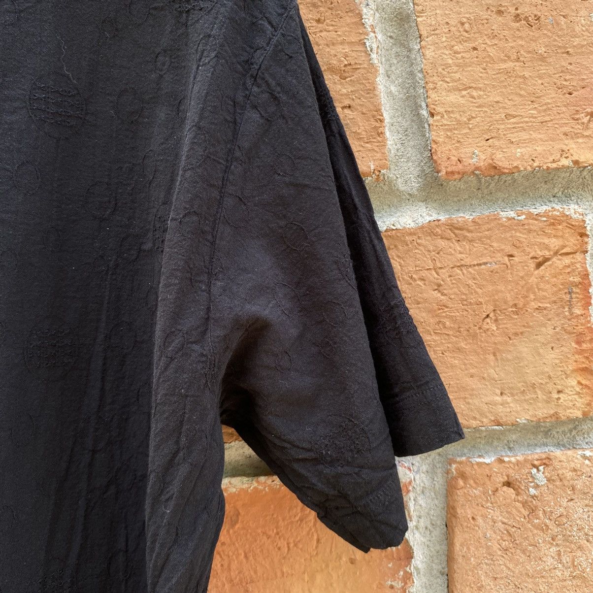 Issey Miyake Plantation Black Textured Short Sleeve Blouse Size S / US 4 / IT 40 - 8 Thumbnail