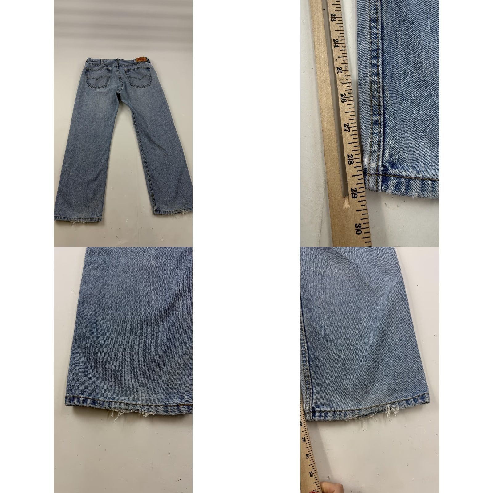 Levi's Levi's 505 Jeans Mens 38x29 Light Wash Blue Denim Straight Leg Regular Fit Jeans Size US 38 / EU 54 - 8 Thumbnail