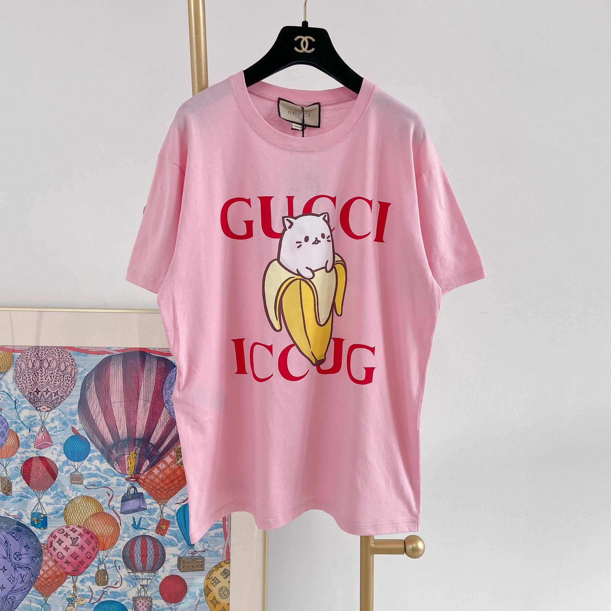Gucci Gucci Pink Banana Cat Print T-shirt S Size S / US 4 / IT 40 - 2 Thumbnail