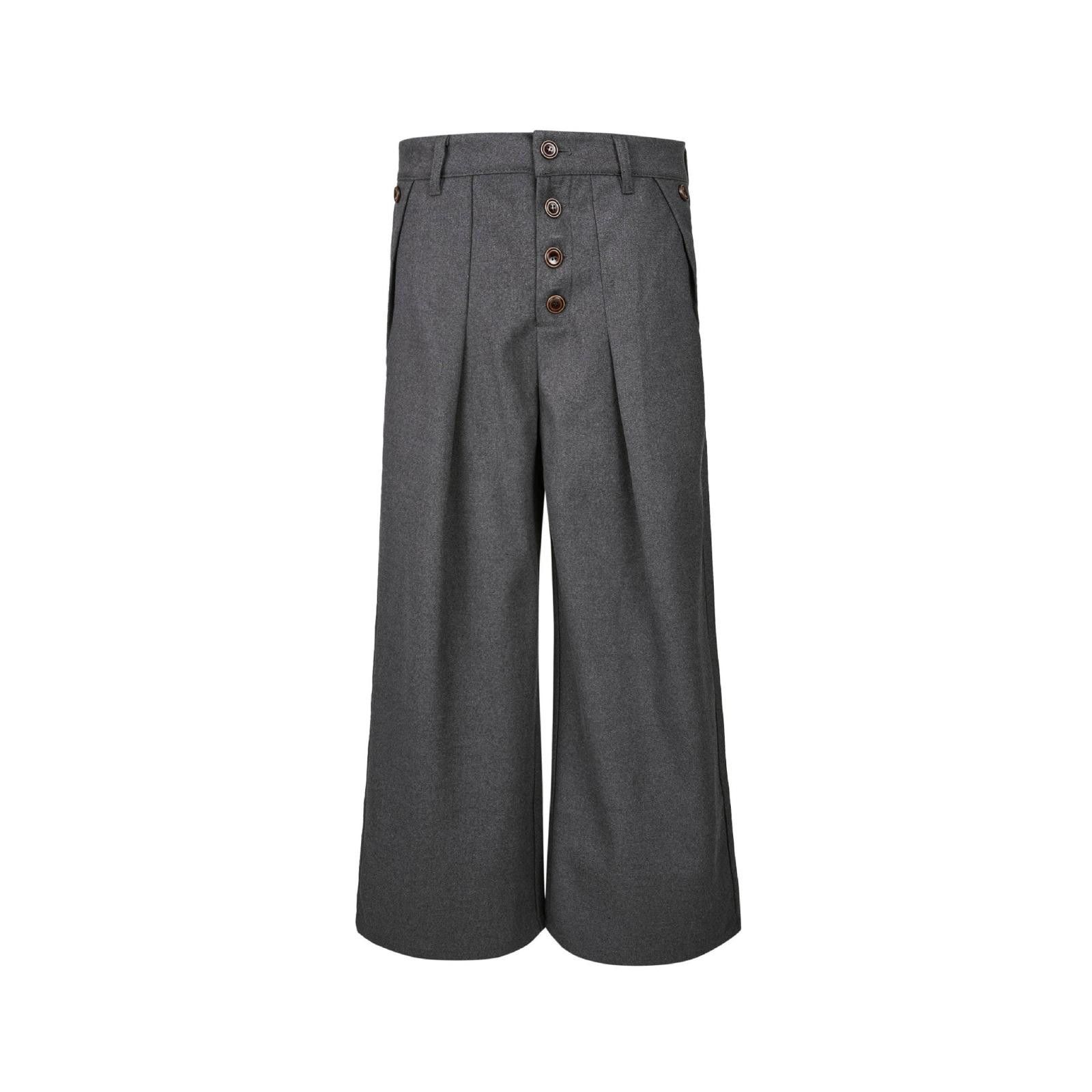 Vintage Gray Wide Leg High Waist Button Front Pants Size US 32 / EU 48 - 1 Thumbnail
