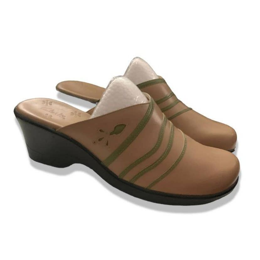 Clarks Vintage Clarks Lee Leather Slip-On Clog Mule Wedge Slide 6.5 Size US 6.5 / IT 36.5 - 1 Thumbnail